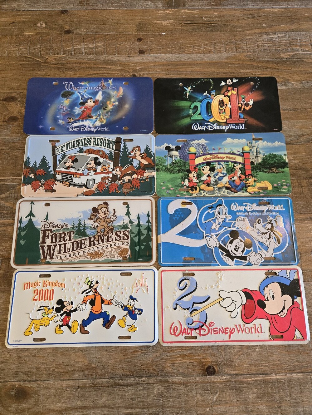 Vintage Walt Disney World Collectible License Plate Set